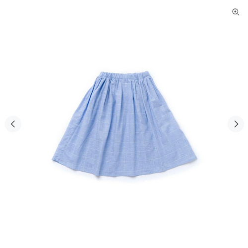 OMAMI MINI BLUE WINDOWPANE SKIRT