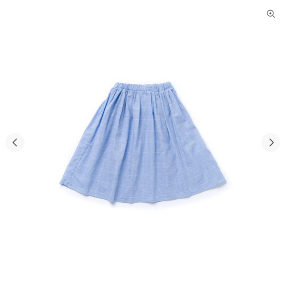 OMAMI MINI BLUE WINDOWPANE SKIRT