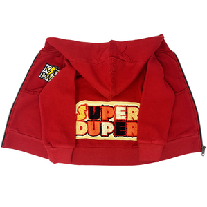 WEE MONSTER- RED SUPER DUPER ZIP HOODIE