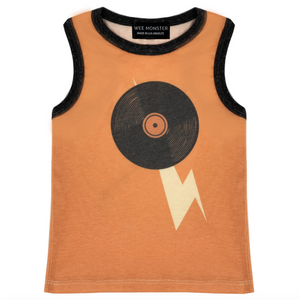 WEE MONSTER- ORANGE RECORD MUSCLE TANK