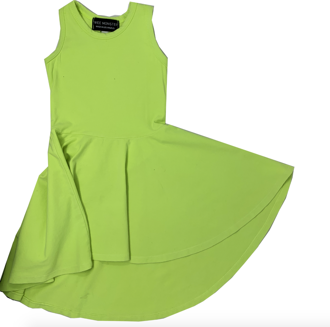 WEE MONSTER- LIMELIGHT RACERBACK HI-LO CIRCLE DRESS