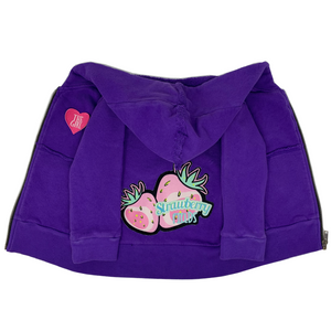 WEE MONSTER- PURPLE "STRAWBERRY FIELDS" ZIP UP HOODIE