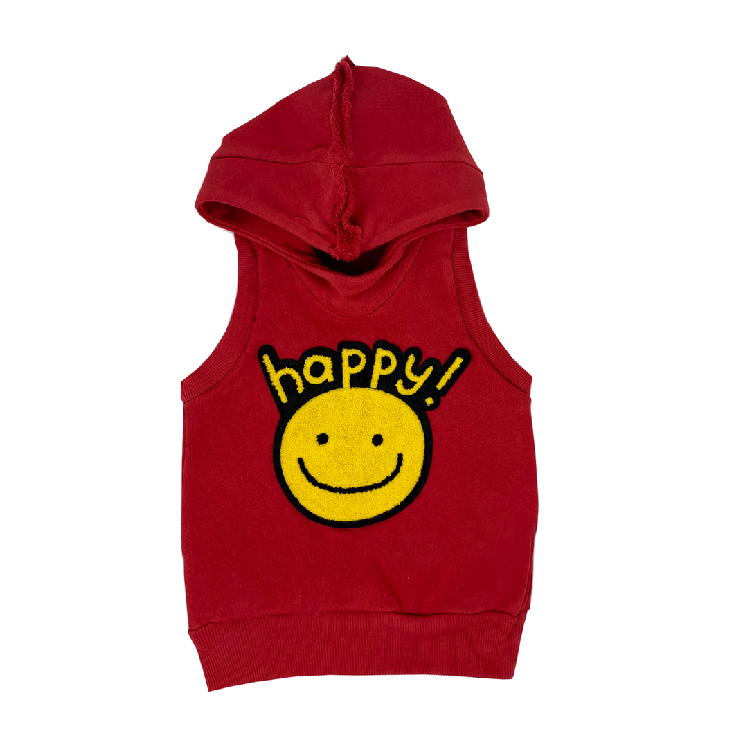 WEE MONSTER- RED HAPPY HOODIE VEST
