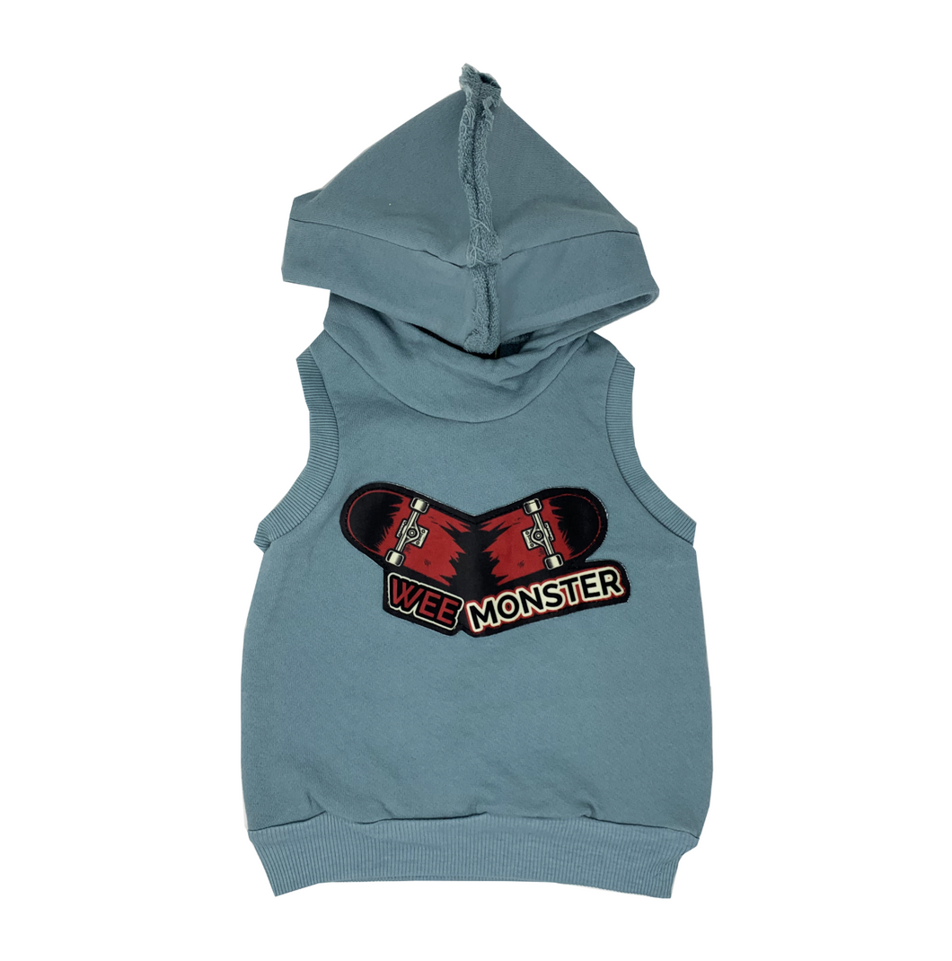 WEE MONSTER- SKATEBOARD BLUE HOODIE VEST