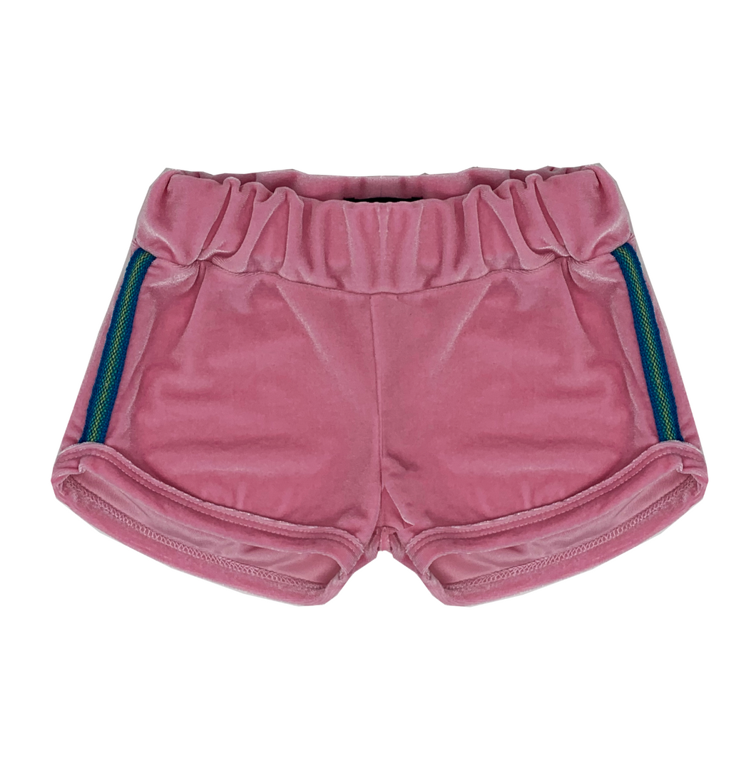 WEE MONSTER- PINK VELVET SHORT SHORTS