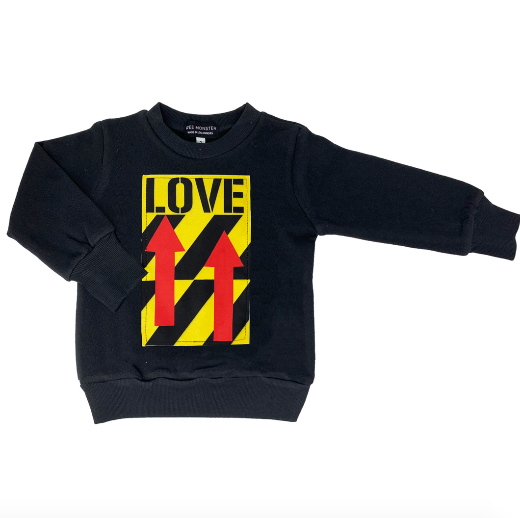 WEE MONSTER- LOVE BLACK SWEATSHIRT