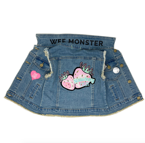 WEE MONSTER- STRAWBERRY FIELDS DENIM VEST