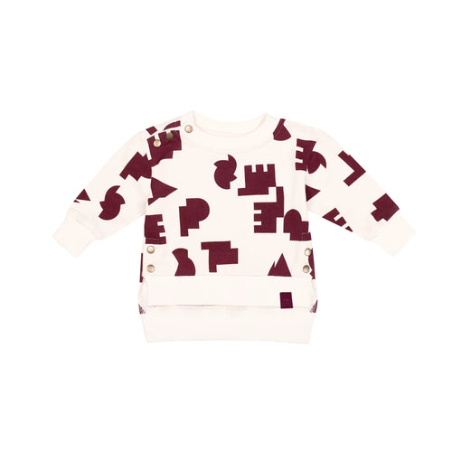OMAMIMINI- BABY OFF-WHITE PEACE PLEASE TERRY SWEATSHIRT