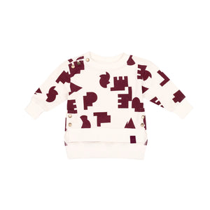OMAMIMINI- BABY OFF-WHITE PEACE PLEASE TERRY SWEATSHIRT