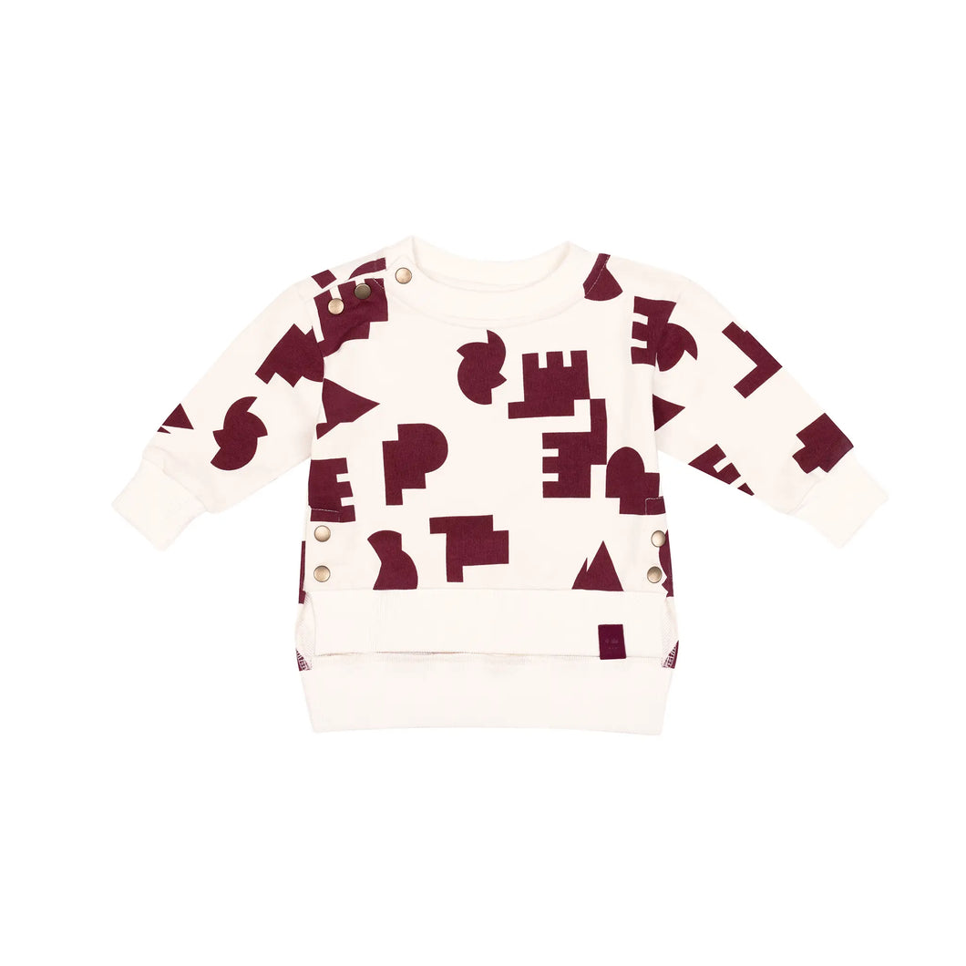 OMAMIMINI- BABY OFF-WHITE PEACE PLEASE TERRY SWEATSHIRT