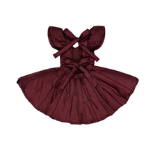 OMAMIMINI- MAROON BALLERINA CRISS CROSS QUILTED DRESS