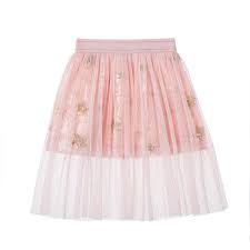 DOE A DEAR- PINK UNICORN STAR SKIRT W/ TULLE OVERLAY