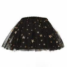 DOE A DEAR BLACK TULLE SKIRT W GOLD STARS
