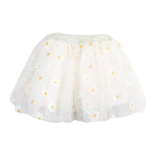 DOE A DEAR- SNOW WHITE MESH DAISY TUTU