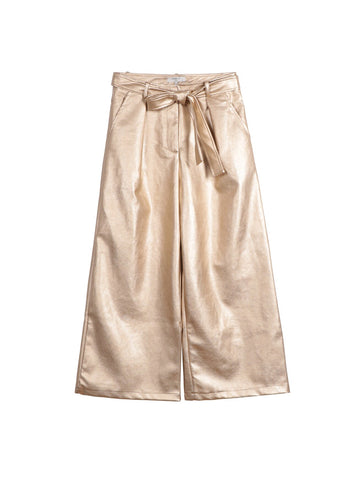 FRNCH PARIS- PAQUITA GOLD WOVEN PANTS