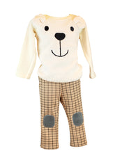 LITTLE WHO - BEIGE L/S FUR BEAR SWEATER