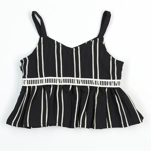 DOE A DEAR- PINSTRIPE PEPLUM TANK TOP