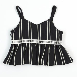 DOE A DEAR- PINSTRIPE PEPLUM TANK TOP