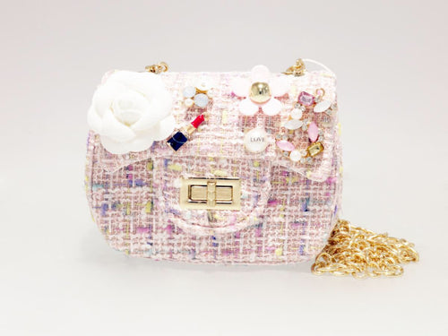 DOE A DEAR- PINK SMALL CROSSBODY QUILTED HANDBAG