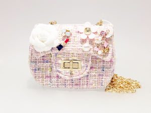 DOE A DEAR- PINK SMALL CROSSBODY QUILTED HANDBAG
