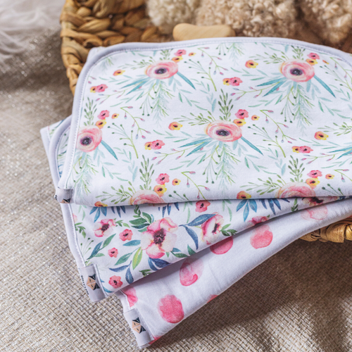 Burp Cloth Set-Floral Kiss