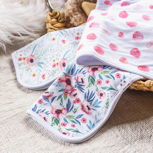 Burp Cloth Set-Floral Kiss