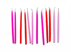 Beeswax Hand-Dipped Birthday Candles - Pinks