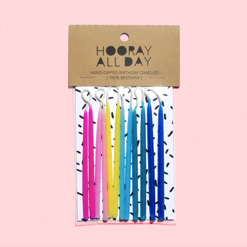 Beeswax Hand-Dipped Birthday Candles - Rainbow