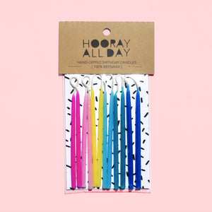 Beeswax Hand-Dipped Birthday Candles - Rainbow