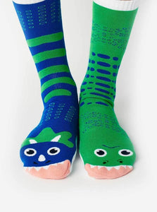 T-REX & TRICERATOPS - ADULT MISMATCHED SOCKS