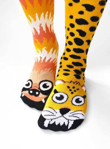 SLOTH & CHEETAH - ADULT MISMATCHED SOCKS