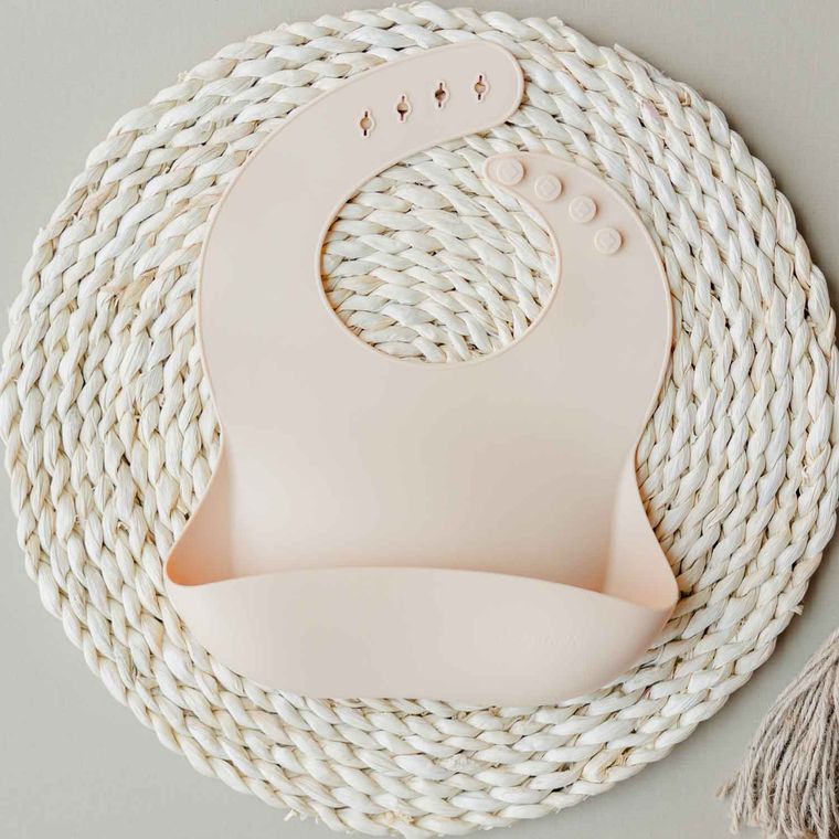Silicone Baby Bib - Cream