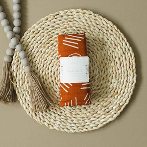 Bamboo muslin swaddle - Boho burnt orange