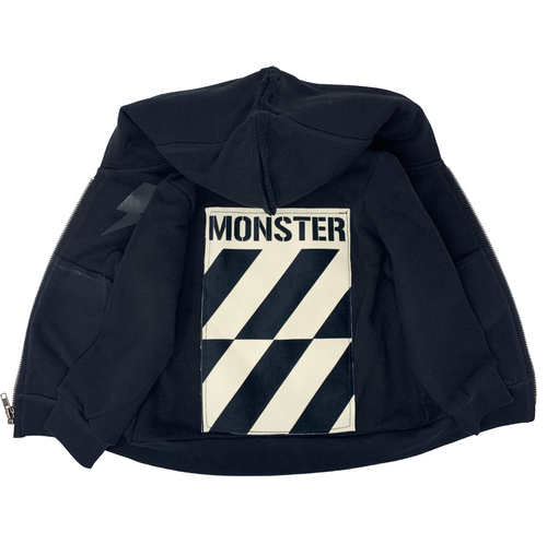 WEE MONSTER- BLACK MONSTER ZIP HOODIE FOR BOYS AND GIRLS